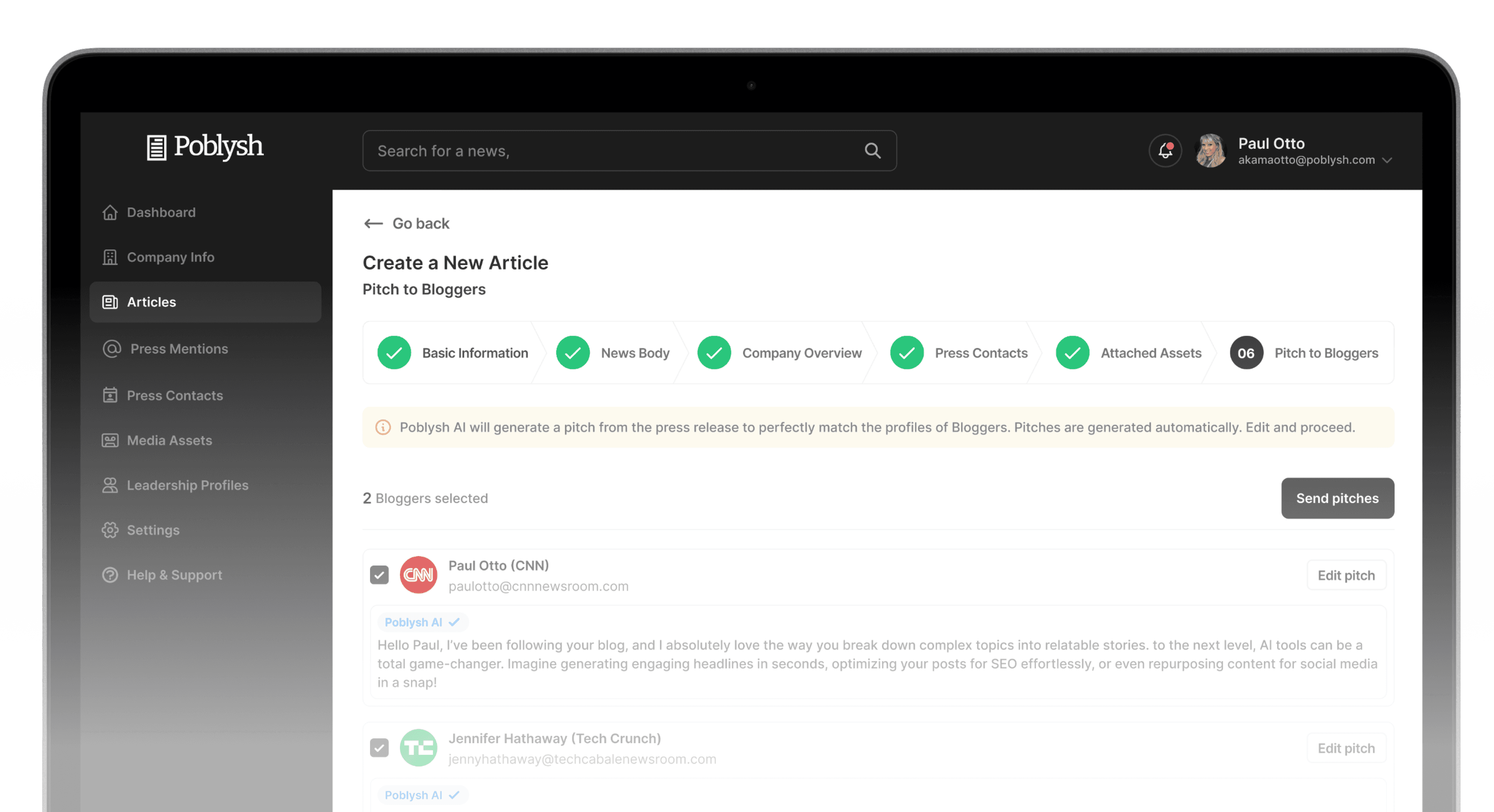 The landing page image